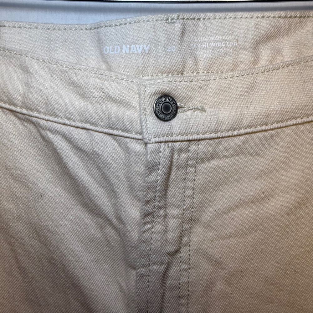 Sky-Hi Wide Leg Cargo Pants Cream Off White Speckled Extra High Rise 20 NEW - Picture 2 of 13